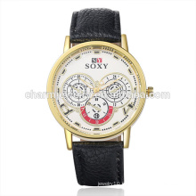 Produtos mais vendidos Vogue Quartz colorido relógio de pulso de couro SOXY003